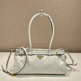 PRADA Bag Top version Latest LusSolf Oil Wax Leather Small Size Long Handle Crossbody Bag Shoulder Bag Handbag Hand Bag Underarm Bag Women's Bag1BA426Small Size