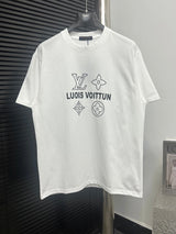 Louis Vuitton LV T-shirt Chest Letter Print logo round Neck Short Sleeve25ss New pure cotton T Unisex T-Shirt OS Drop Shoulder Loose Fit Base Shirt Top T-Shirt Short Sleeve