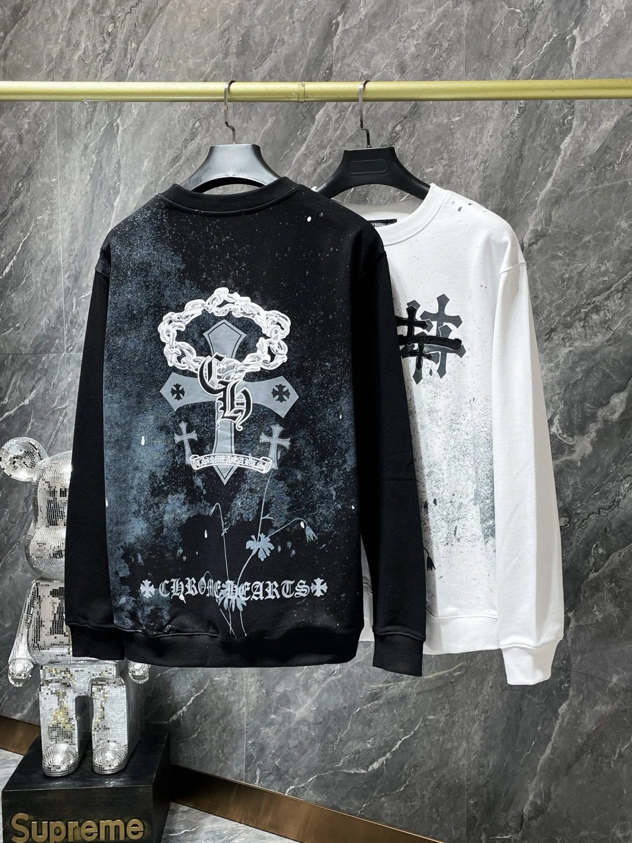 Chrome Hearts Hoodie Top Version Counter Same Style Loose Pullover Top Men's Cotton Sports Casual Fashion Brand Women's round Neck Sweater