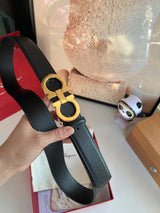 Ferragamo Belt Top version 【Full Package】Belt Width for Men and Women3.5cm with Chip nfc Counter Full Set of Packaging Italian Double-Sided Cowhide with Boutique Brass Buckle Length Can Be Cut by Yourself