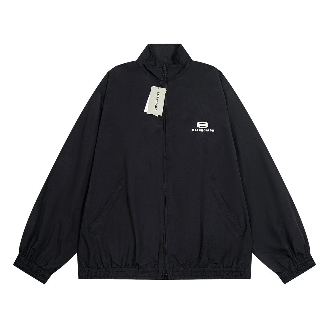 Balenciaga Jackets Matching Pants Double Ring Letter Embroidery Sports Set Limited Stand Collar Jacket Coat Casual Loose Versatile Zipper Cardigan os Unisex Style24ss Autumn and Winter New Products