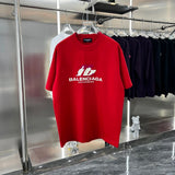 Balenciaga T-shirt Three-Dimensional Silicone logo Round Neck Short Sleeve Pure Cotton Unisex T Shirt Bottoming Shirt OS Loose Fit T-Shirt