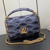 Louis Vuitton LV Women's Bag Top version New Full Leather Diamond Chain Bag Series GO-14Teist Medium Handbag Messenger Bag Shoulder Bag M22891.M22890