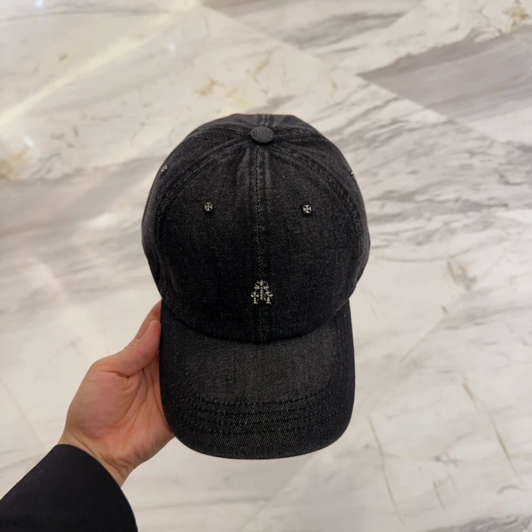 Chrome Hearts Hat Gold Label logo Baseball Cap Sunshade Sun Protection Duckbill Cap Slimming Face Curved Brim Versatile Large Head Circumference Sports Hat Unisex Couple Style