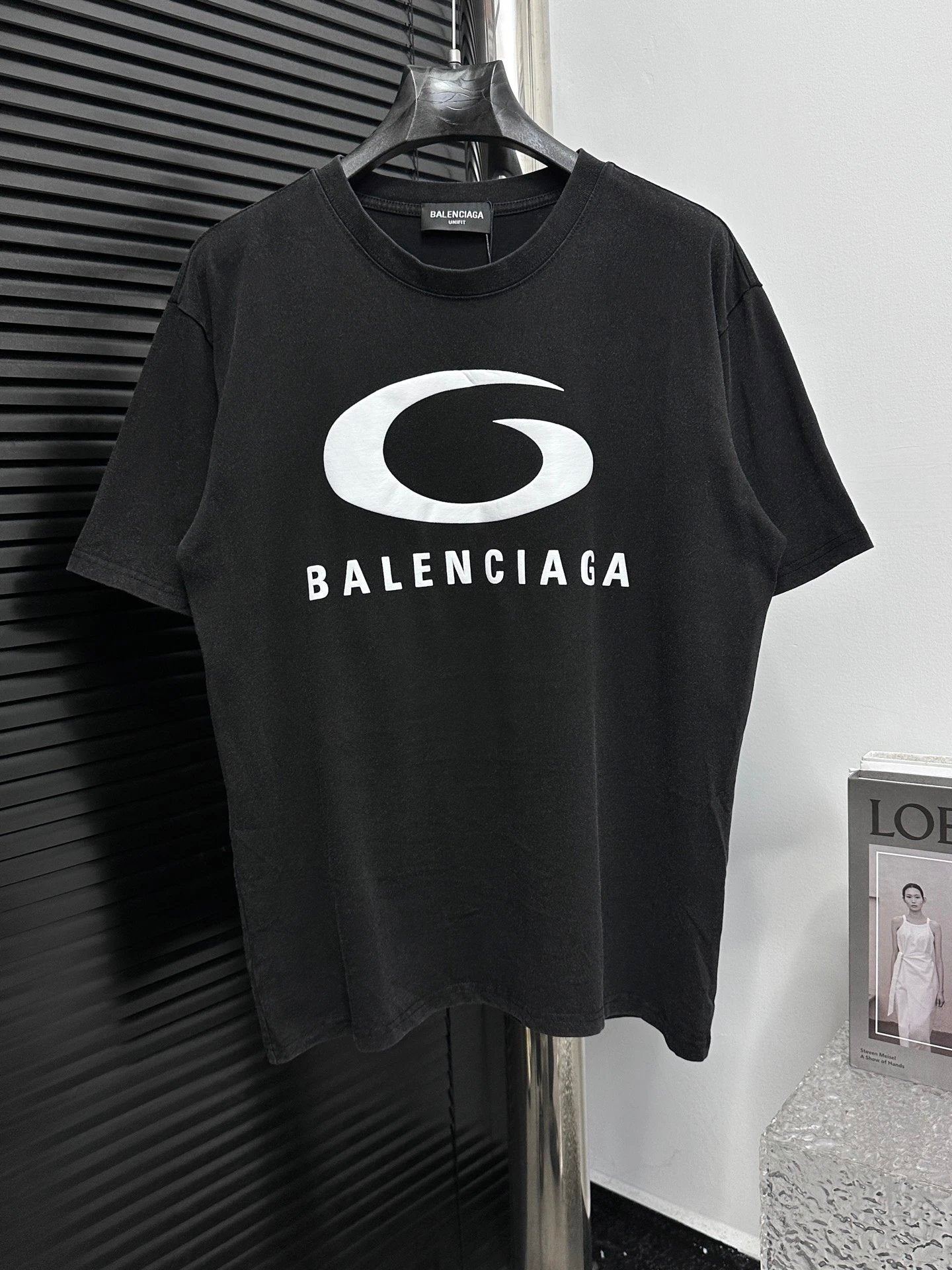 Balenciaga T-shirt Chest Letter Pattern Print logo round Neck Short Sleeve25ss New Pure Cotton Unisex Style T T-shirt OS Loose Fit Base Shirt Top Half Sleeve T-Shirt