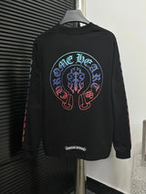 Chrome Hearts Hoodie Printing logo Round Neck Sweatshirt Jacket OS Loose Fit Pullover Long Sleeve Unisex Base Shirt Sports Casual Top