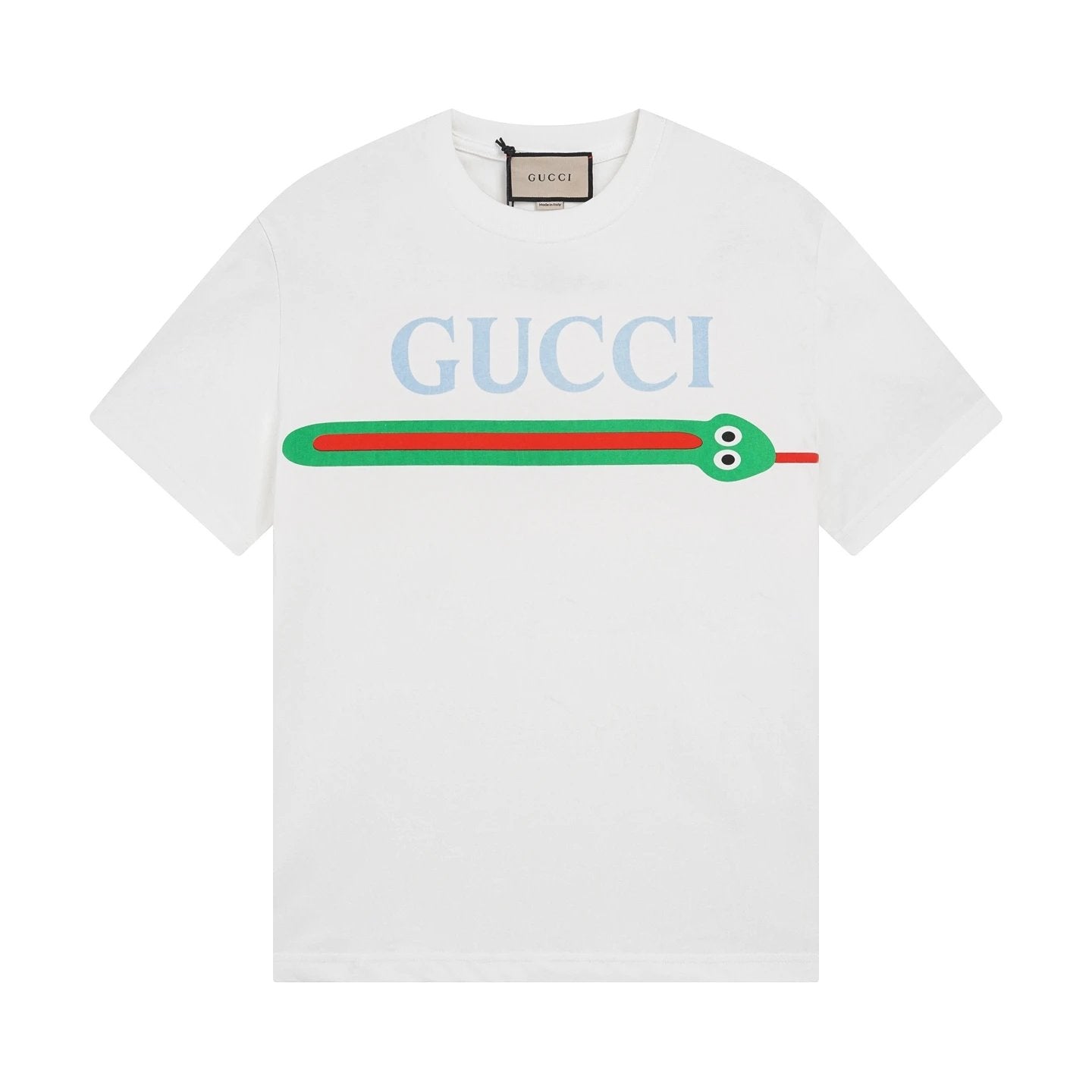 Gucci T-shirt Zodiac Snake Print on the Chest logo round Neck Short Sleeve25ss New pure cotton T Unisex T-Shirt OS Drop Shoulder Loose Fit Base Shirt Top T-Shirt Short Sleeve