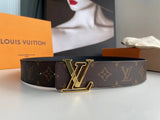 Louis Vuitton LV Belt Top version 【Counter Quality】The Most New Belt4.0cm Men's Belt Metal Buckle Men's Leather Belt with Classic Presbyopic Checkered Belt with Genuine Goods Packaging No Problem in and out of the Counter Versatile Casual Fashion Formal W