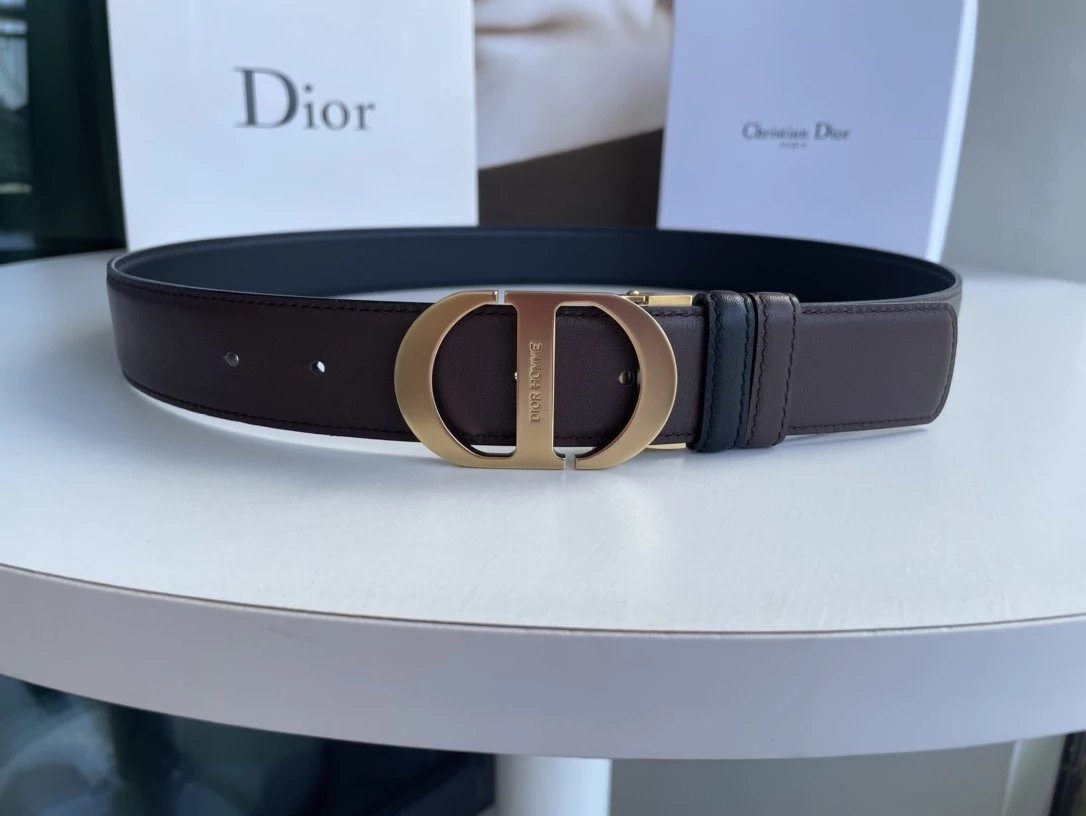 Dior Belt Top version Belt Genuine Cattlehide Leather Surface Belt Men's Leather Belt Double-Sided Head Layer Cowhide Universal Business Man's Belt Men's and Women's Business Casual Belt Belt Men's High-End Belt3.5Ferragamo Belt Male Montblanc