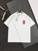 Burberry T-shirt Chest BT Letter Patch Embroidery logo round Neck Short Sleeve25ss New Pure Cotton Unisex Style T T-shirt OS Loose Fit Base Shirt Half Sleeve T-Shirt Top Half Sleeve