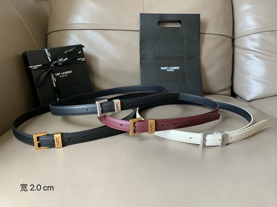 YSL Belt Top version Original Order Belt Female First Layer Cow Leather Belt2.0Women's Belt Calfskin High-Grade Pure Leather Belt Women's Business Casual Belt Belt Women's Belt