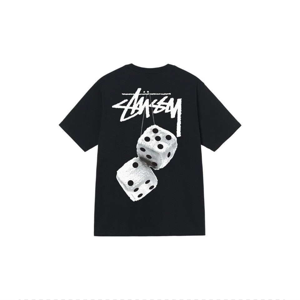 Stussy T-shirt Top Version Fashion Brand Plush Dice Summer Men's and Women's Same Style Short Sleeve T T-shirt