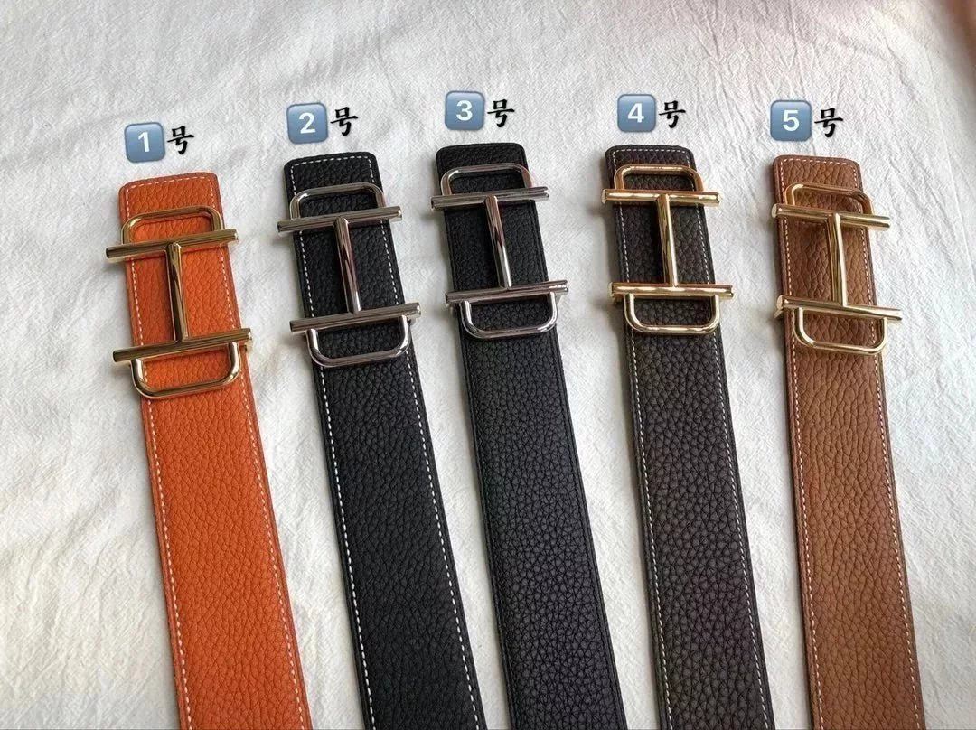 Hermes Belt Top version Brand New Full Set Belt Men's and Women's Genuine Leather Business Casual H Letter Buckle Belt