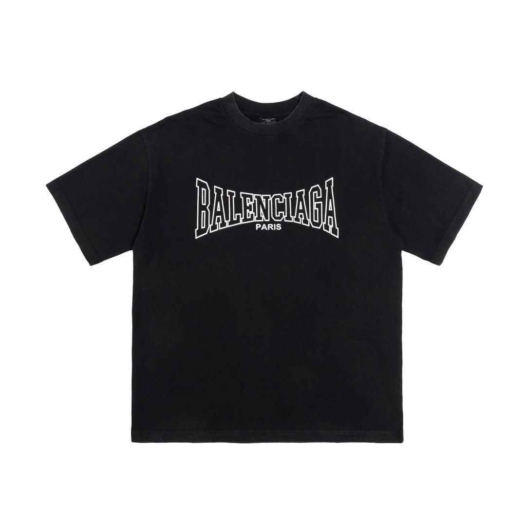 Balenciaga T-shirt Crack Pattern Print Crew Neck Short Sleeve Pure Cotton T T-shirt ins Unisex Simple Summer New Casual Base Shirt T-Shirt