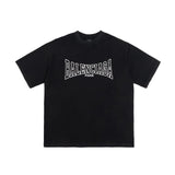 Balenciaga T-shirt Crack Pattern Print Crew Neck Short Sleeve Pure Cotton T T-shirt ins Unisex Simple Summer New Casual Base Shirt T-Shirt