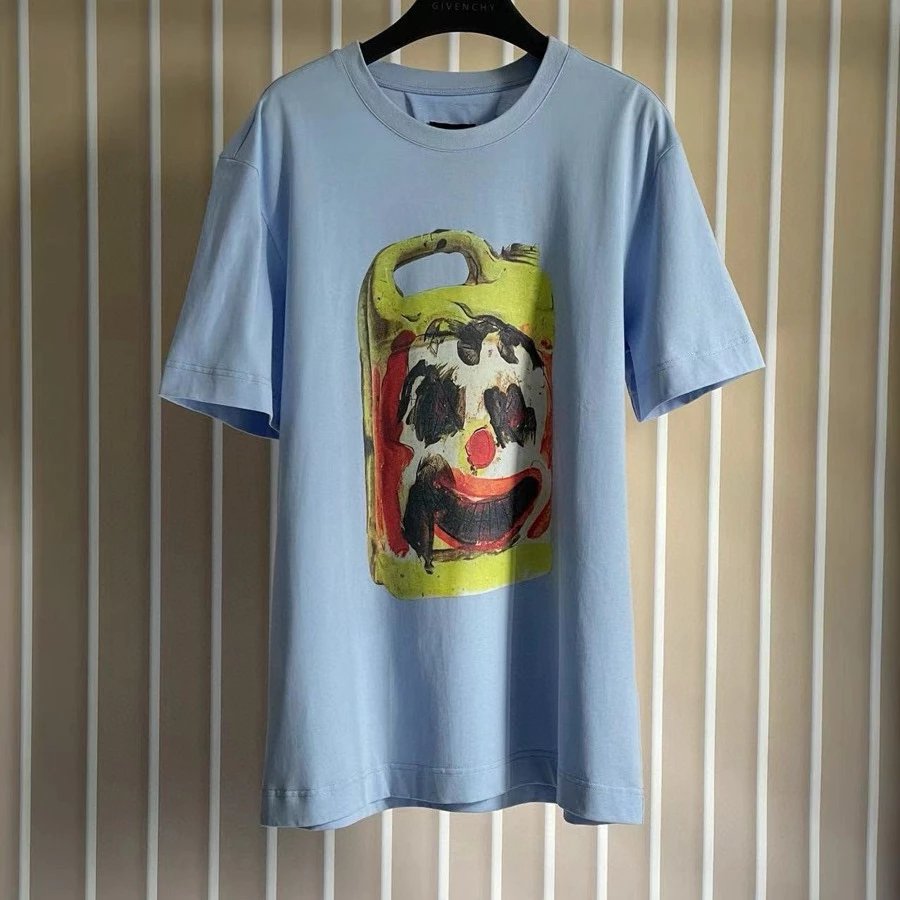 Givenchy T-shirt Top Version Counter Same Collection2Short Sleeve T T-shirt Summer Fashion Men's and Women's Same Mercerized Cotton Printing