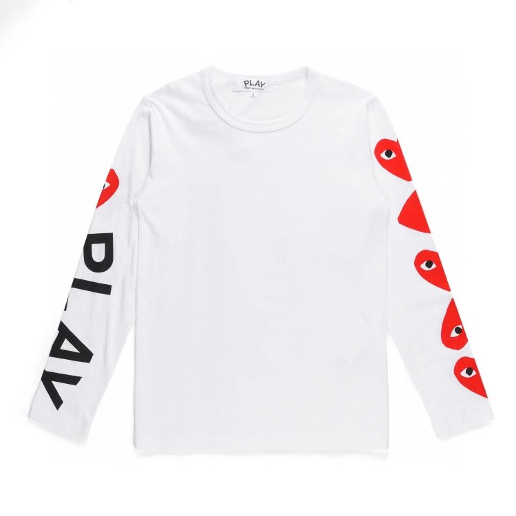 Rei Kawakubo Hoodie Top Version Classic Love Red Heart Black White round Neck Long Sleeve T T-shirt for Men and Women