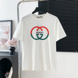 Gucci T-shirt Double-breasted G Printing Logo Logo Crew Neck Short Sleeve25ss New pure cotton T Unisex T-Shirt OS Loose Fit Base Shirt Top Half Sleeve T-Shirt