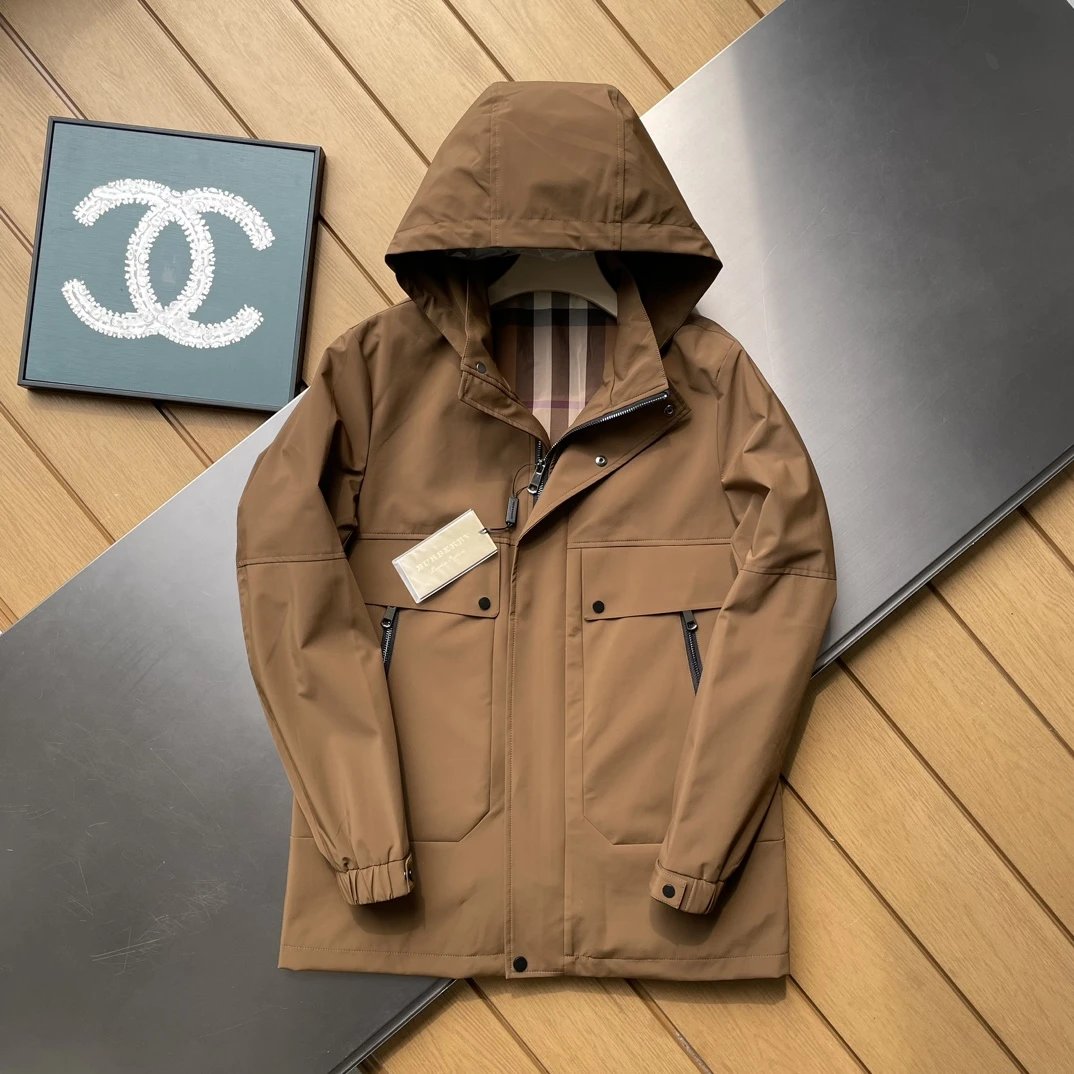 Burberry Jackets Detachable Hood Business Casual Mid-Length Trench Coat Unisex Autumn Winter New Sports Casual Loose Versatile