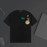 Louis Vuitton LV T-shirt Cartoon Letter Print on Chest logo round Neck Short Sleeve25ss New pure cotton T Unisex T-Shirt OS Loose Fit Base Shirt Top Half Sleeve T-Shirt