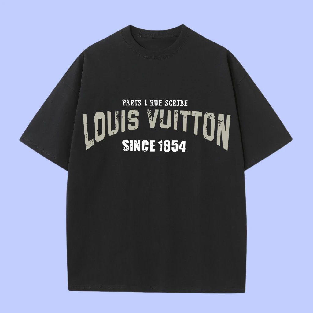 Louis Vuitton LV T-shirt Chest Brand Slogan Print logo round Neck Short Sleeve25ss New pure cotton T Unisex T-Shirt OS Loose Fit Base Shirt Top Half Sleeve T-Shirt