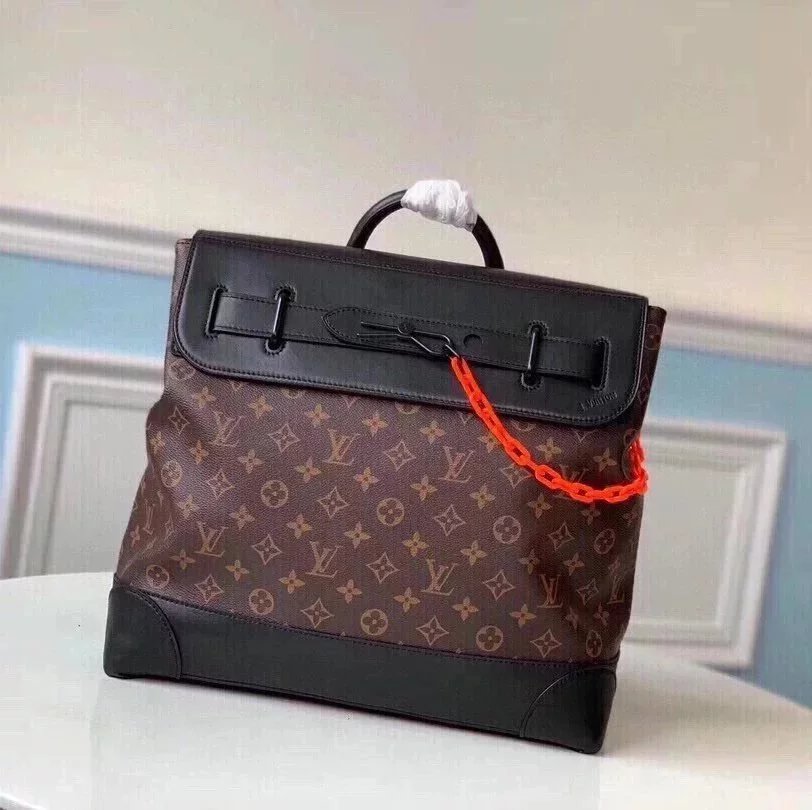 Louis Vuitton LV briefcase Top version **Level Surrogate Shopping STEAMER Small Size Handbag Men's and Women's Bags M4447355701Steamer Small Size Handbag Men's Chain Backpack Briefcase Shoulder Messenger Handbag