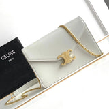 Celine women's bag Top version 【Original Factory】New CUIRTRIOMPHE Cowhide WOC Brand New Chain Leather Envelope Package Large113322Small Size10J733