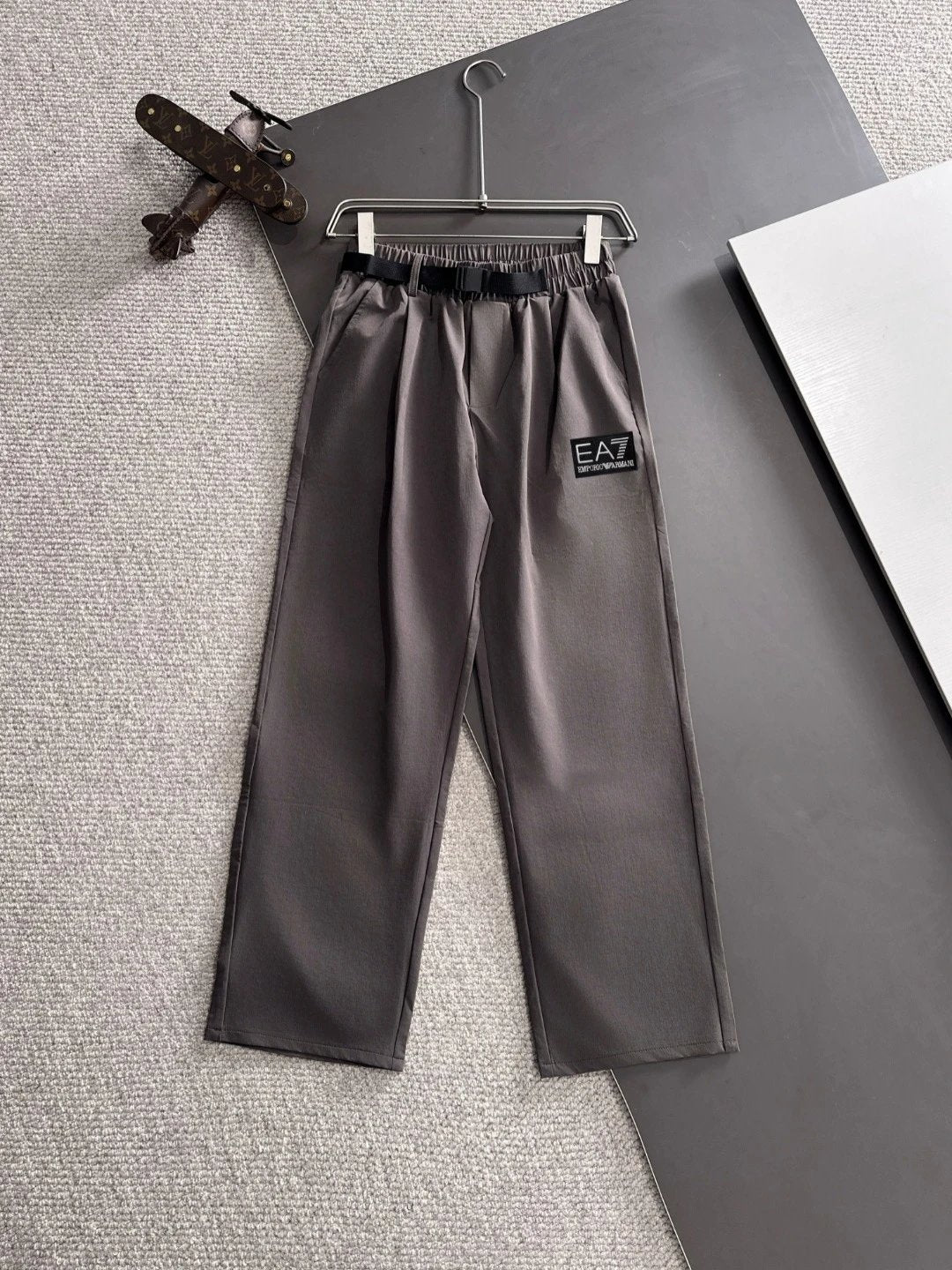 Armani Jeans Previous version EA7Alphanumeric Embroidery logo Straight-leg Sweatpants25ss Spring Summer New Unisex Versatile Plus Size Sports Casual Loose Pants