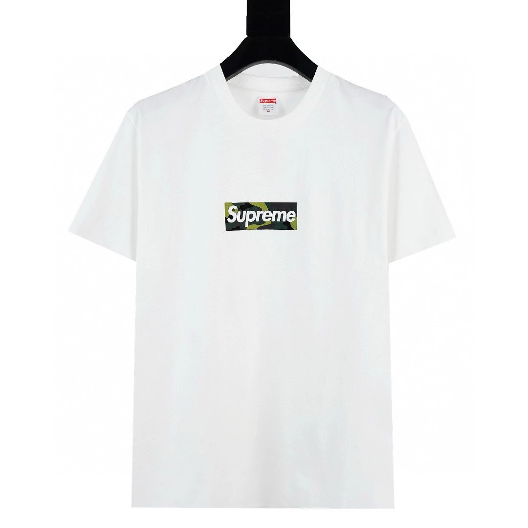 Supreme T-shirt Top Version Counter Same Style Pure Cotton Summer Men's and Women's Same Fashion Loose All-Matching2024New Short Sleeve T T-shirt