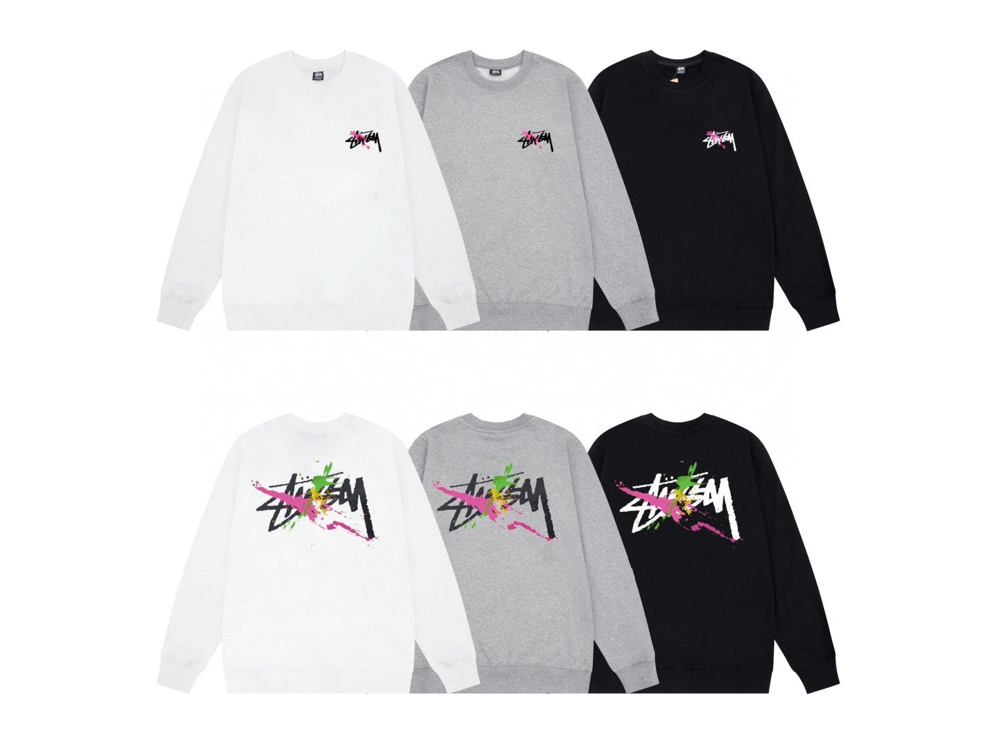 Stussy Hoodie Top Version Classic Dice Series round Neck Sweater Baby Boy and Girl Summer New