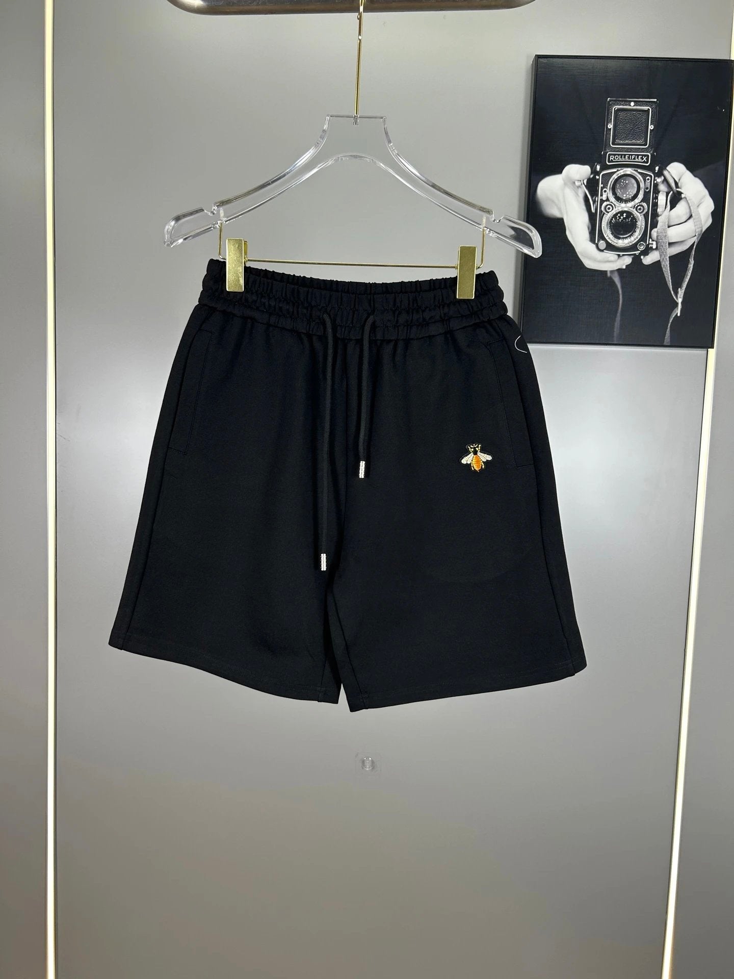 Dior shorts Front Body Little Bee Embroidery logo Five-point Shorts25ss New Drawstring Casual Summer Pants American Style5Two-in-One Casual Sweatpants for Men and Women, Pure Cotton Joggers