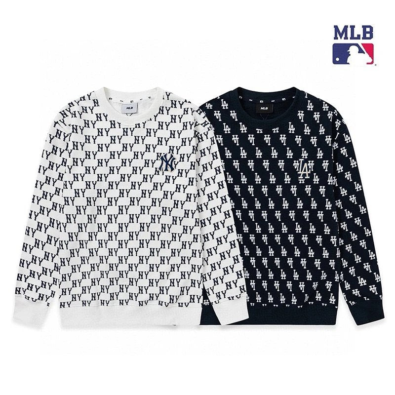 MLB Hoodie Top Version Counter Same Style Crew Neck Pullover Sweatshirt Top Men and Women Same Style Autumn and Winter Leisure