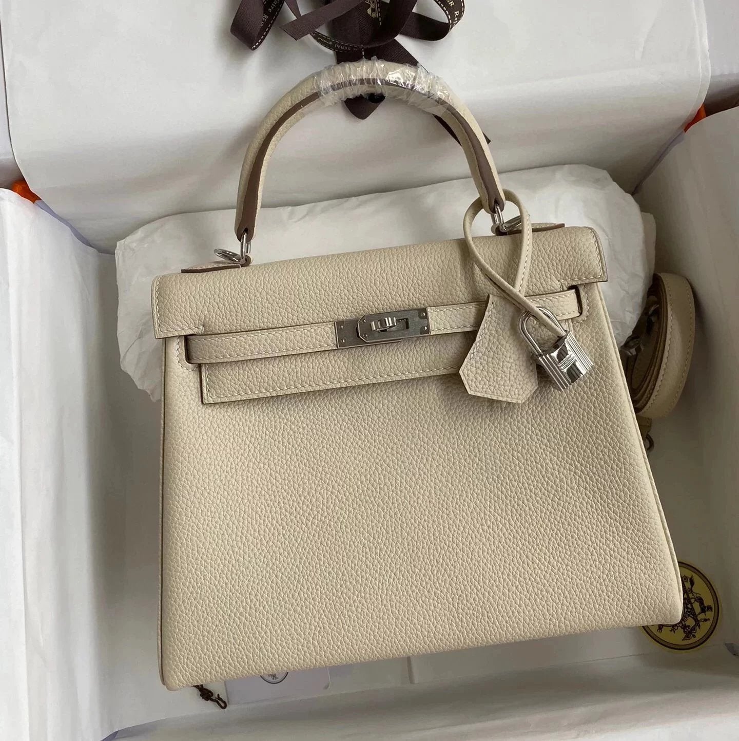 Hermes women's bag Top version Women's Bag Women's Bag Handbag Shoulder Bag Messenger Bag Kelly25cm28cmKellytogo Cowhide Wax Line Hand Sewing