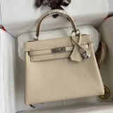 Hermes women's bag Top version Women's Bag Women's Bag Handbag Shoulder Bag Messenger Bag Kelly25cm28cmKellytogo Cowhide Wax Line Hand Sewing