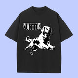Louis Vuitton LV T-shirt Chest Dog Pattern Print logo round Neck Short Sleeve25ss New Pure Cotton Unisex Style T T-shirt OS Loose Fit Base Shirt Half Sleeve T-Shirt Top Half Sleeve