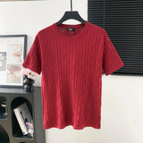 FENDI T-shirt Full Body Double F Texture logo round Neck Short Sleeve25ss New Pure Cotton Unisex Style T Casual T-Shirt Base Layer Shirt OS Loose Fit Half Sleeve Top Plus Size