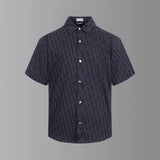 Dior Shirt Full Jacquard Print logo Turn-down Collar Short Sleeve Shirt Blouse25ss New Versatile Casual Business Unisex Slim Fit Jacket