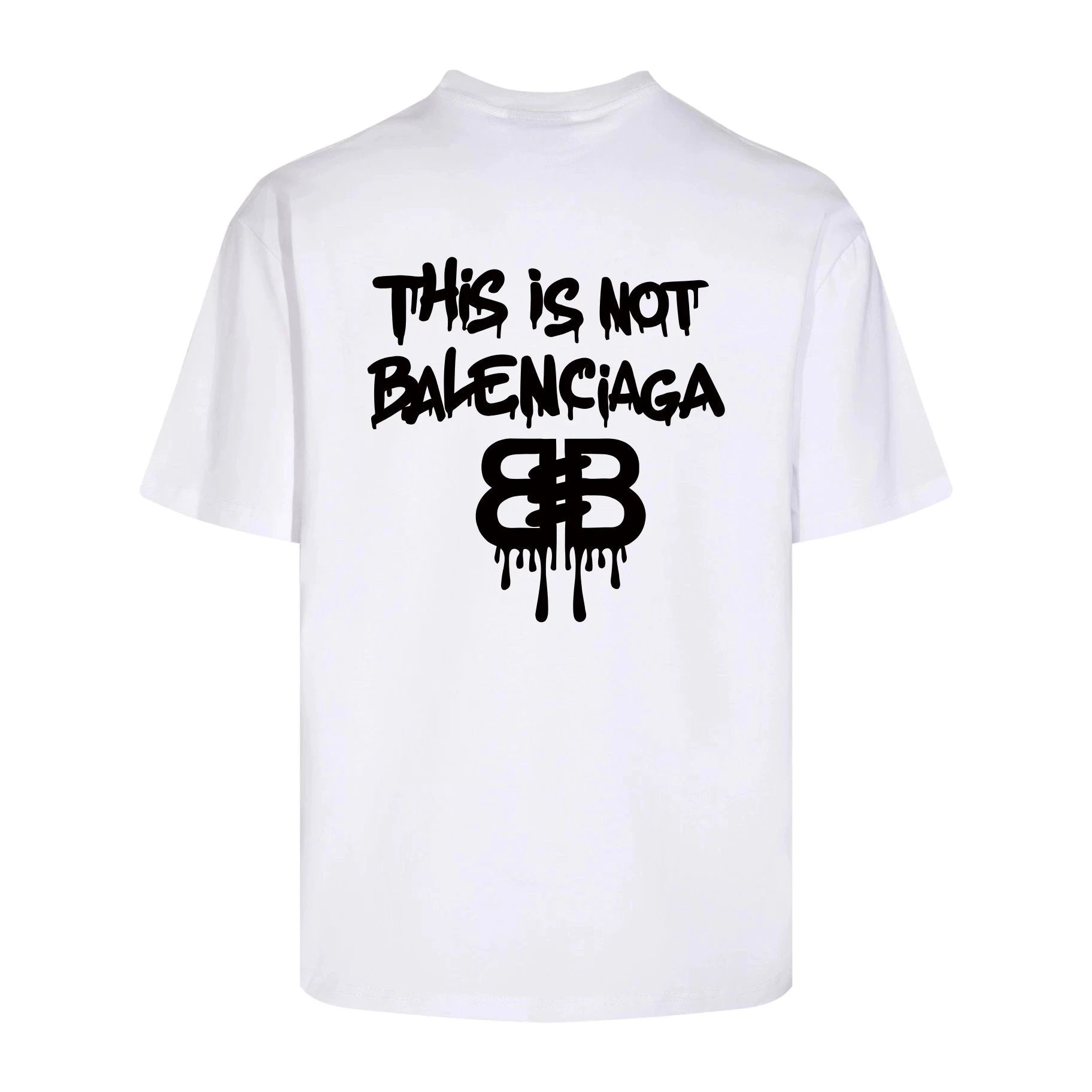Balenciaga T-shirt Back Splash Ink Letter Print logo round Neck Short Sleeve25ss New Pure Cotton Unisex Style T T-shirt OS Loose Fit Base Shirt Top Half Sleeve T-Shirt