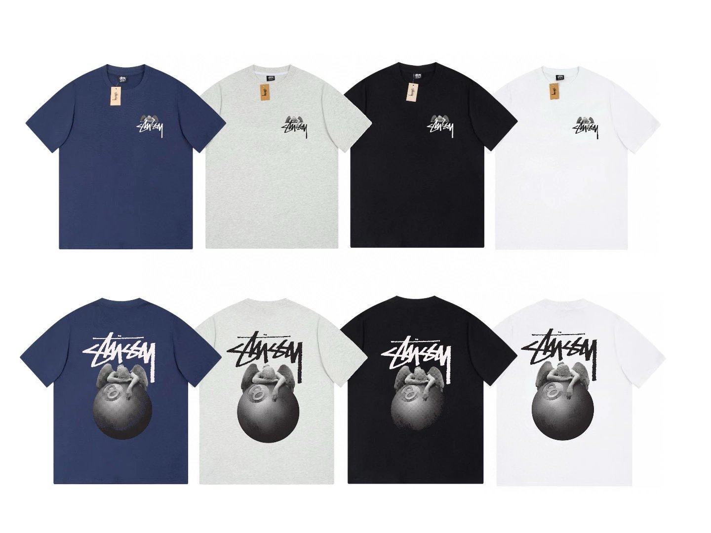 Stussy T-shirt Top Version Maychao2023Joint Fashion Brand Printing Loose Men's and Women's Same High Street Short Sleeve T T-shirt