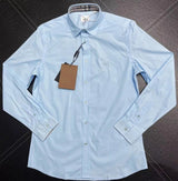 Burberry Shirt Classic New Letter Long Sleeve Shirt Men's Casual Business Embroidery White Solid Color High Texture Shirt