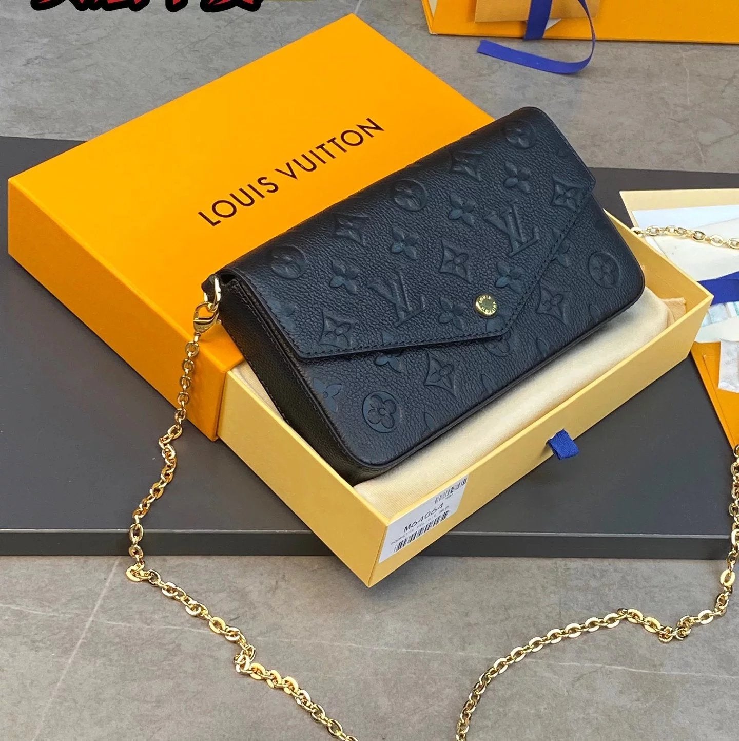 Louis Vuitton LV Women's Bag Top version New felicie Presbyopic Three-in-One Mahjong Bag Envelope Package Clutch Card Holder Wallet Mobile Phone Bag Chain Bag Crossbody Women's Shoulder Bag M61276M640648135981759