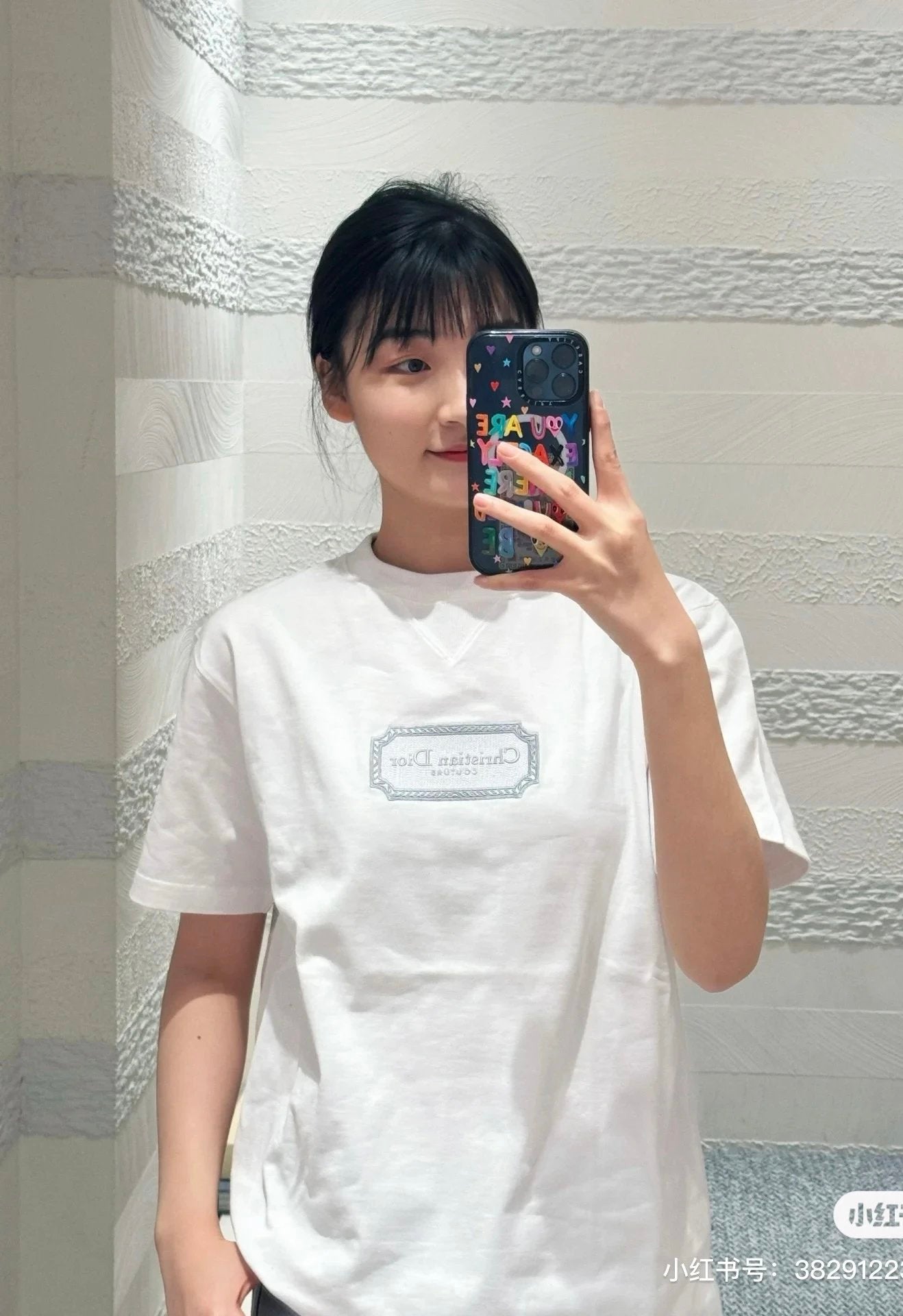 Dior T-shirt Classic Embroidery ContureLOGO Logo Crew Neck Short Sleeve25ss New Pure Cotton Unisex Style T T-shirt OS Loose Fit Base Shirt Half Sleeve T-Shirt Top Half Sleeve