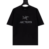 Arc'teryx T-shirt Chest Letter Pattern Print logo round Neck Short Sleeve25ss New Pure Cotton Unisex Style T Casual T-Shirt Base Layer Shirt OS Loose Fit Half Sleeve Top Plus Size