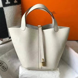 Hermes women's bag Top version Women's Bag21New Handmade picotin Bucket Bag1822Vegetable Basket Bucket Bag Handbag