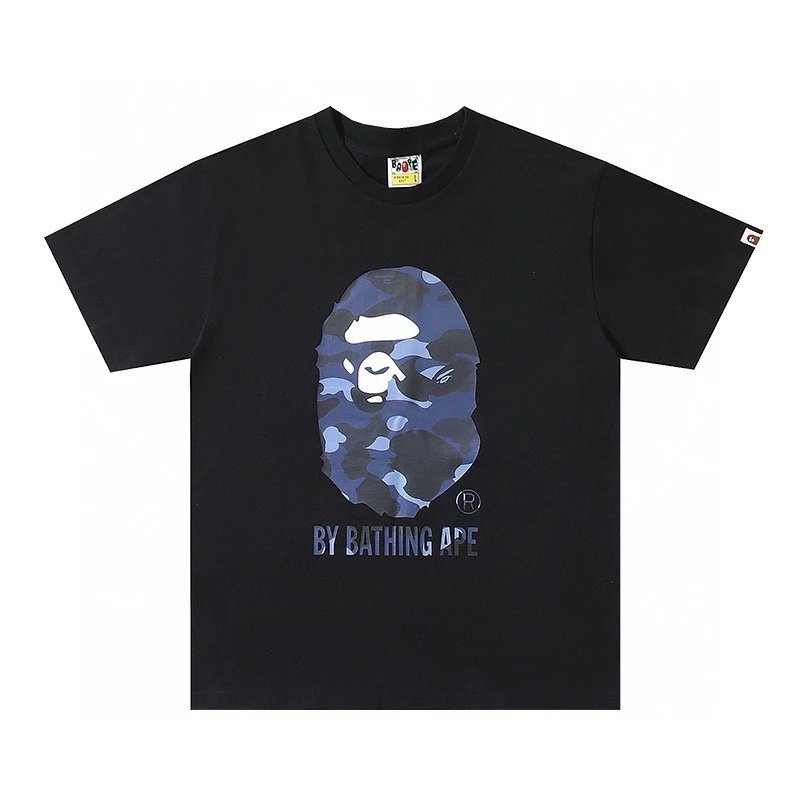 Bape T-shirt Top Version Counter Same Style Pure Cotton Summer Men's and Women's Same Fashion Loose All-Matching2024New Short Sleeve T T-shirt