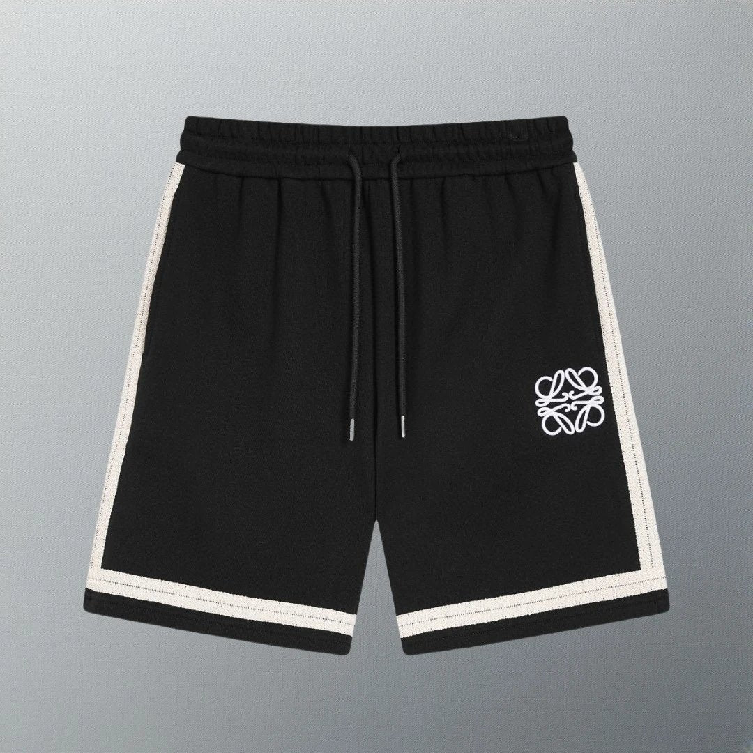 LOEWE Shorts Back Letter Patch Pocket Badge Logo Embroidered Shorts Knee-Length Shorts25ss New Heavy Drawstring American Style Casual Summer Pants5Two-in-One Casual Sweatpants for Men and Women, Pure Cotton Joggers
