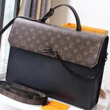 Louis Vuitton LV briefcase Top version **Original Order M30591Black Army Green2021New Men's Presbyopic ROBUSTO Computer Bag Briefcase Shoulder Messenger Handbag Men's Bag