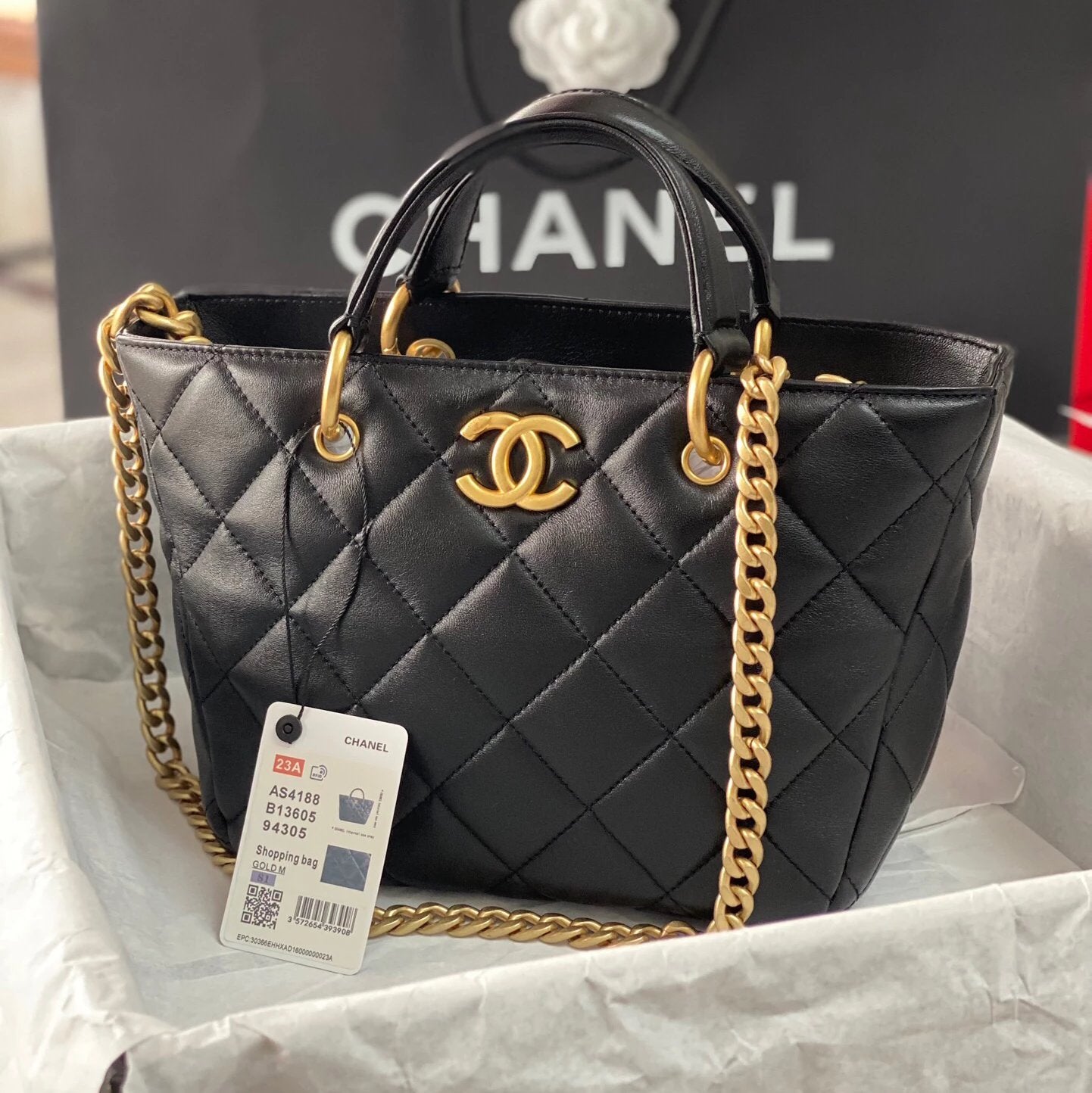 Chanel Women's Bag Top version 【Original Leather】/23B New Vegetable Basket Original Sheepskin Leather Women's Bag Vegetable Basket Tote Bag tote Bag Handbag