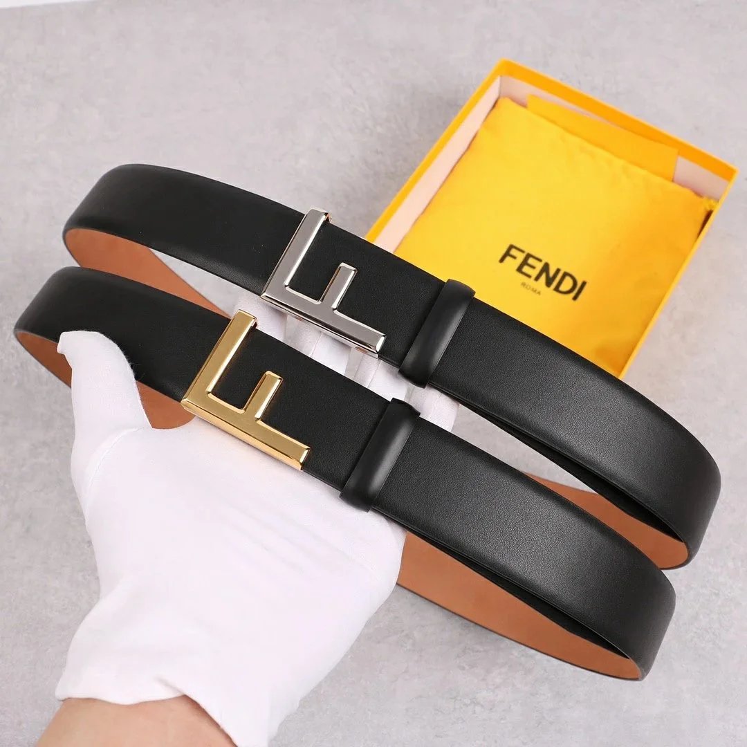 FENDI Belt Top version New Belt Men's First Layer Cowhide Business Casual Belt