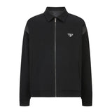 PRADA Jackets 24FW Prada Triangle Logo Nylon Patchwork Zipper Jacket Unisex Autumn Winter New Sports Casual Loose Fit Versatile